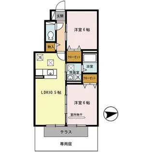 カーサ・ステラ西浜【1階】の間取り