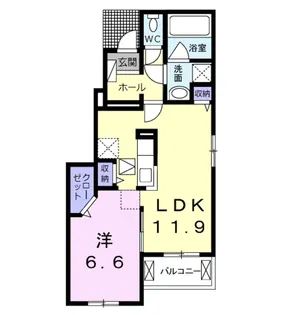 グリーンフル六十谷Ⅳ【1階】の間取り