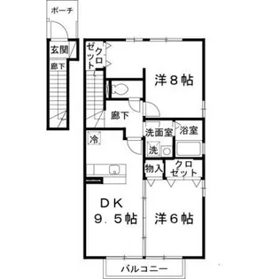 梟の杜コート B棟【2階】の間取り