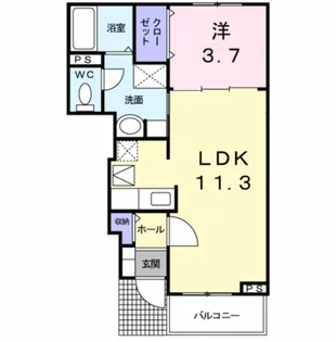 セゾンコスモス Ⅱ【1階】の間取り