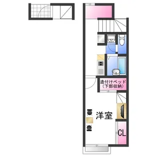 レオパレス岩出上野【2階】の間取り