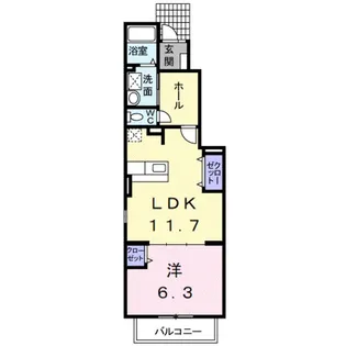 ガーデニアK・Ⅲ【1階】の間取り