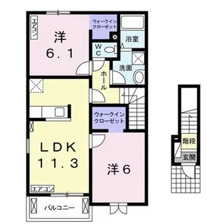 ディオーネ・ジエータ紀ノ川Ⅱ【2階】の間取り