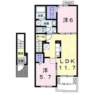 カーサ プラシードⅠ【2階】の間取り