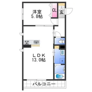 フォンテーヌ西紺屋【1階】の間取り