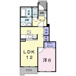 プレシャスコートK東松江Ⅱ【1階】の間取り