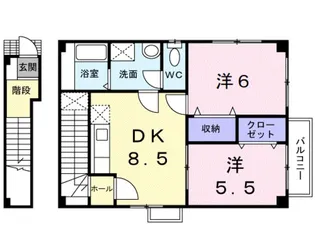 メゾン ド ヴィヴァーチェⅡ【2階】の間取り