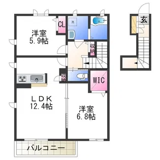 シャーメゾン紀泉【2階】の間取り