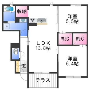 シャーメゾン重根WEST【1階】の間取り