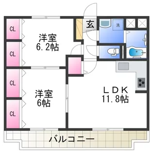 カルム宮【2階】の間取り