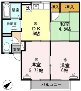 セジュール榎原Ⅱ【2階】の間取り