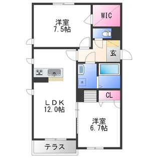 プロヌーブ今福Ⅱ B【2階】の間取り