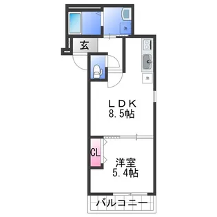 フジパレス吹屋町EAST【1階】の間取り