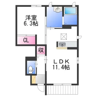 ブリリアンス根来【1階】の間取り