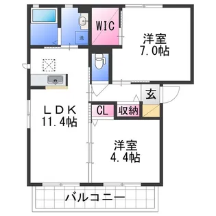 メゾン ルテシィアⅡ【1階】の間取り