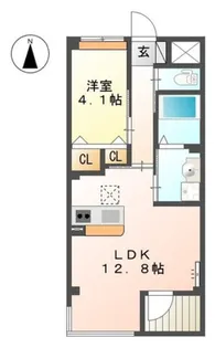 リッチ&フォースMIKAZURA【1階】の間取り