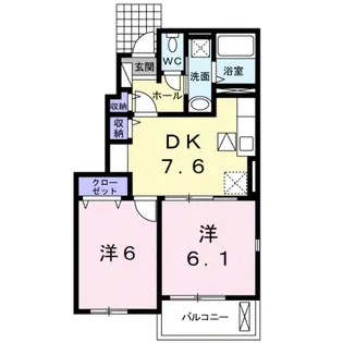 エトワールアソカA【1階】の間取り