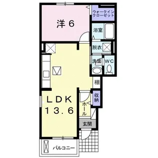 ラヴィーン(RAVINE)Ⅰ【1階】の間取り