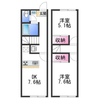 レオパレスサニーコートB【1階】の間取り