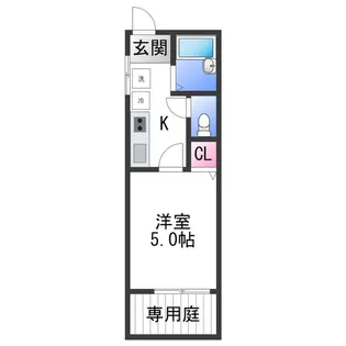 TJ北中島A棟【102号室】の間取り