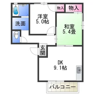 ガーデンハイツ小二里【2階】の間取り