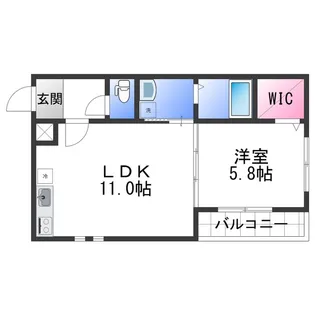 1LDKの間取り画像