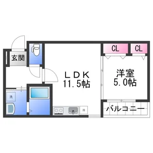 フジパレス秋月川田【0303号室】の間取り