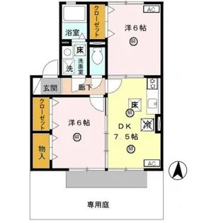 キャトルセゾン C棟【107号室】の間取り