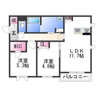 ShaMaison GRACIA IWADE Ⅱ【205号室】の間取り