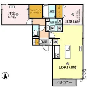 D−ROOM和歌山四番丁【3階】の間取り
