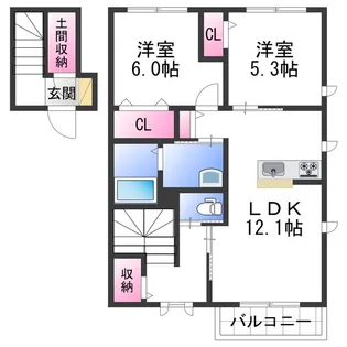 シャーメゾン紀伊【2階】の間取り
