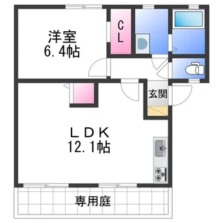 フレグランス吹上【1階】の間取り