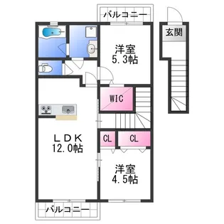 フェルーチェⅡ【2階】の間取り