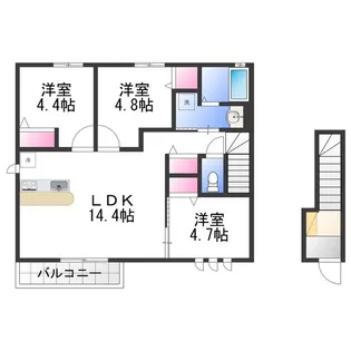 ルミエール重根【2階】の間取り