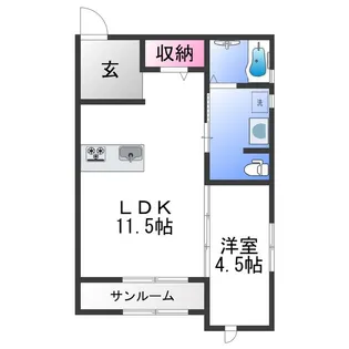 1LDKの間取り画像