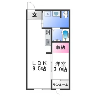1LDKの間取り画像