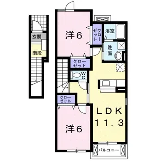 ブランシュール Ⅱ【2階】の間取り
