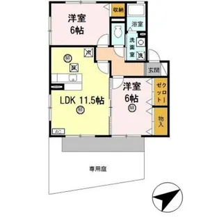 ウィルモアシャトー A棟【1階】の間取り