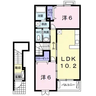 プラシード【2階】の間取り
