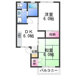 2DKの間取り画像