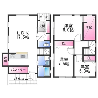 和歌山県和歌山市有家【テラスハウス】の間取り