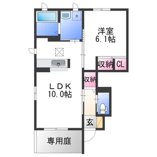 シャーメゾン狐島【1階】の間取り