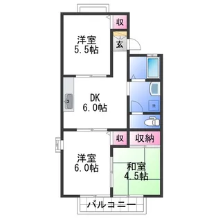 ハイツグリーン【2階】の間取り