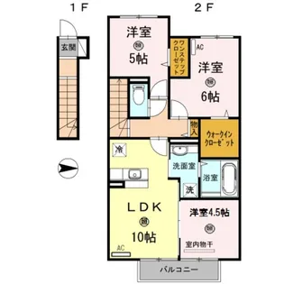 D−room内原 B棟【2階】の間取り