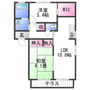 クインテットE【1階】の間取り