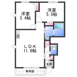 シャンブルM【0105号室】の間取り