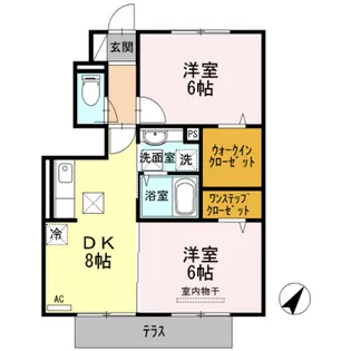 イソラ フェリジェⅡ【1階】の間取り