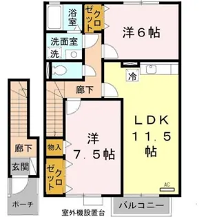メゾン・プレール栗栖【2階】の間取り