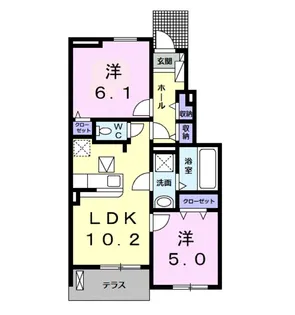 ミレ グランデ Ⅳ【1階】の間取り