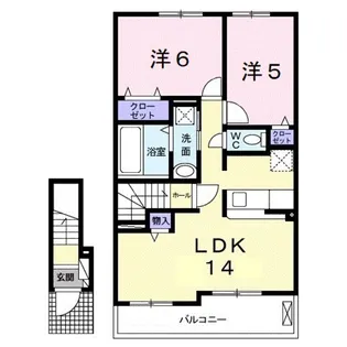 サン ベル Ⅱ【2階】の間取り